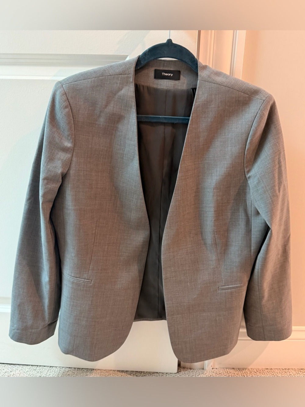Theory Gray Open-Front Women's Blazer
